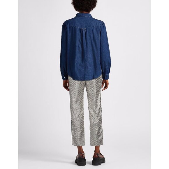 NWT Maje metallic floral print brocade tapered trouser pants, M - Picture 2 of 9